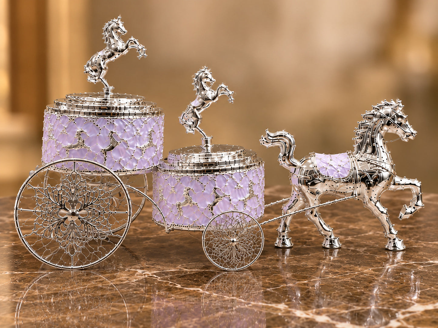Horse Carriage with Two Bowls