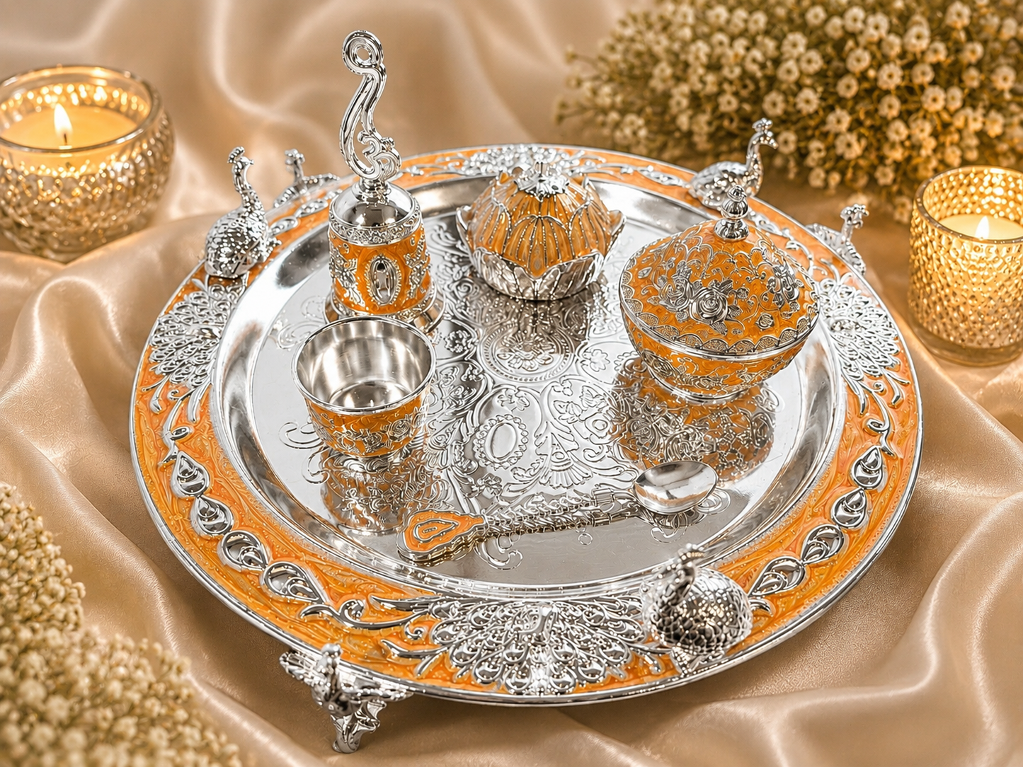 Royal Peacock Pooja Thali