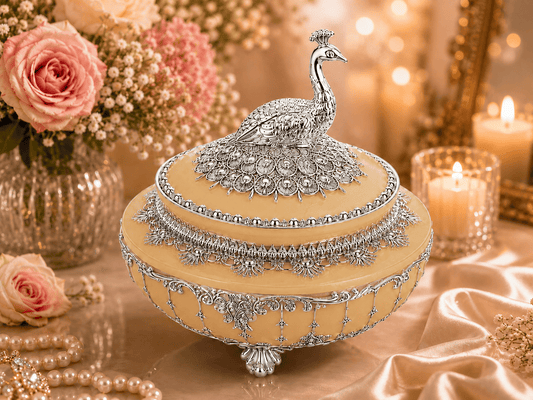 Royal Peacock Round Sugar Pot