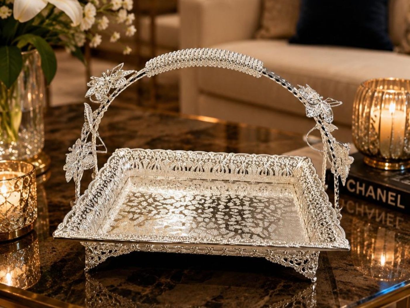 Rectangle Tray with Beautiful Handle