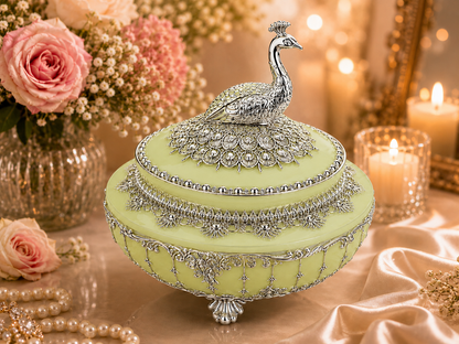 Royal Peacock Round Sugar Pot