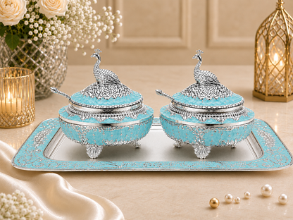 Royal Peacock Sugar Pot Set