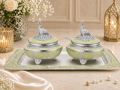 Royal Peacock Sugar Pot Set