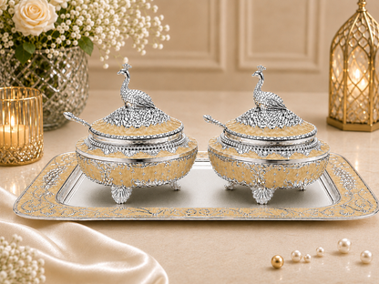 Royal Peacock Sugar Pot Set