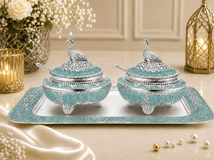 Royal Peacock Sugar Pot Set
