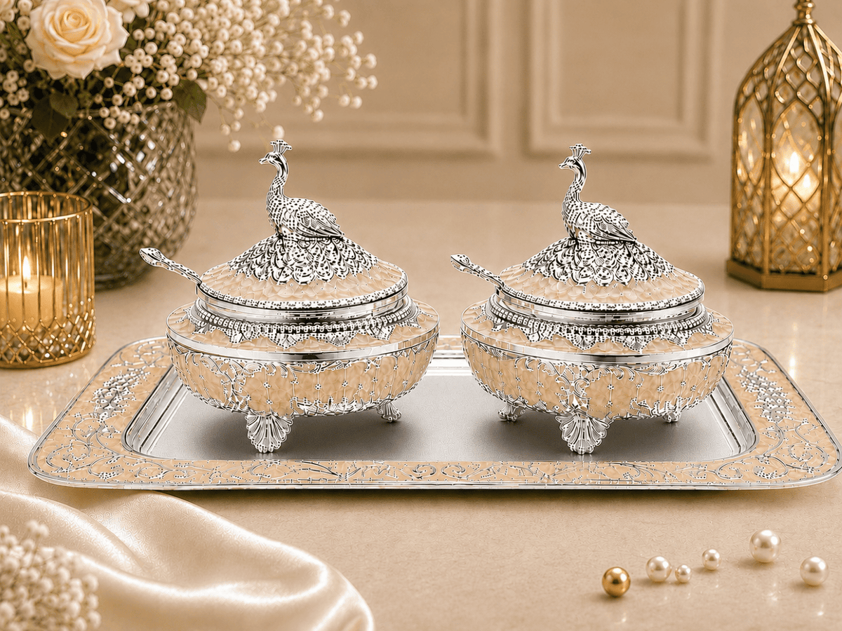Royal Peacock Sugar Pot Set
